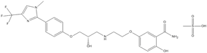 Molecular Structure of 105603-76-7 (Benzamide,2-hydroxy-5-[2-[[2-hydroxy-3-[4-[1-methyl-4-(trifluoromethyl)-1H-imidazol-2-yl]phenoxy]propyl]amino]ethoxy]-, (S)-, monomethanesulfonate (salt))